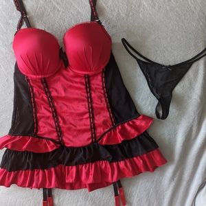La Senza Red Lingerie with G String Size Large